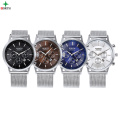 NORTH 6009 mesh strap Luxury Waterproof Business Clock Fashion Casual Watch Men Unique Steel Quartz Calendar Male Watches